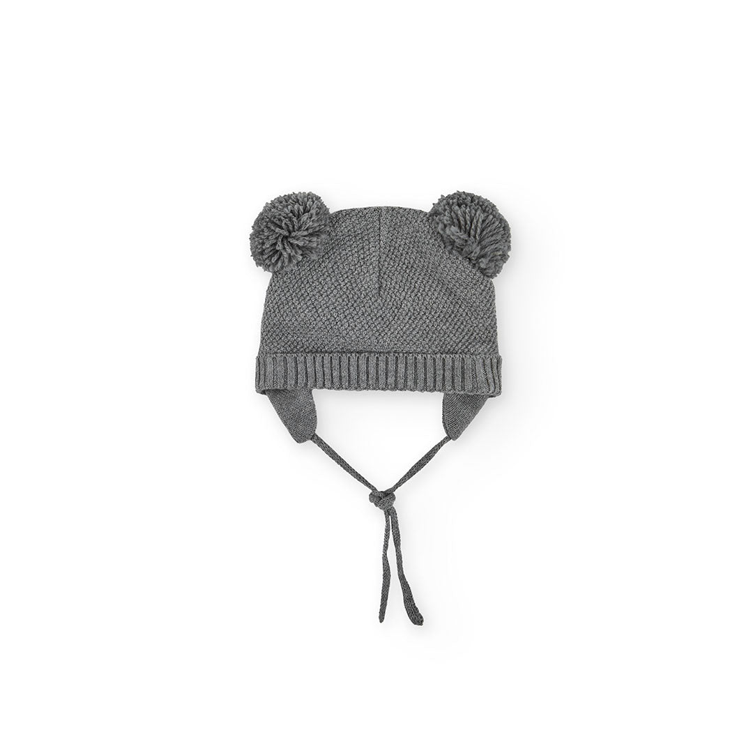 Gorro Tejido Boboli con Orejitas Gris