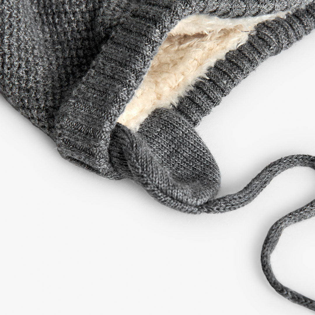 Gorro Tejido Boboli con Orejitas Gris