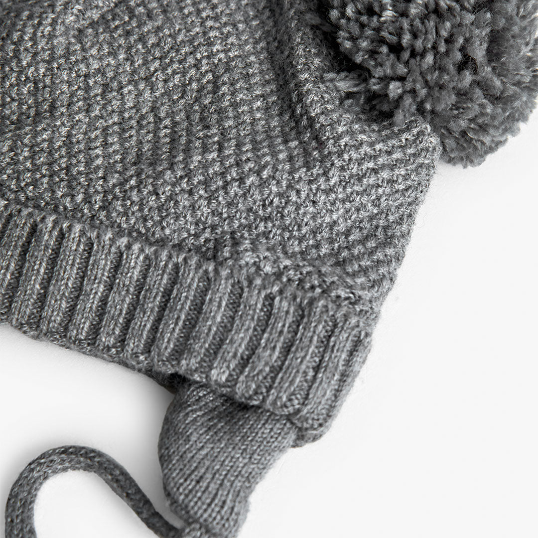Gorro Tejido Boboli con Orejitas Gris