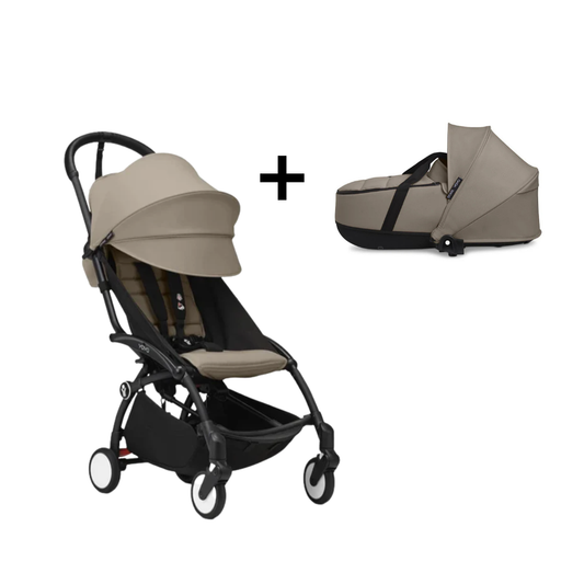 Combo Coche STOKKE™ YOYO³ 6+ Negro/Taupe+ CAPAZO
