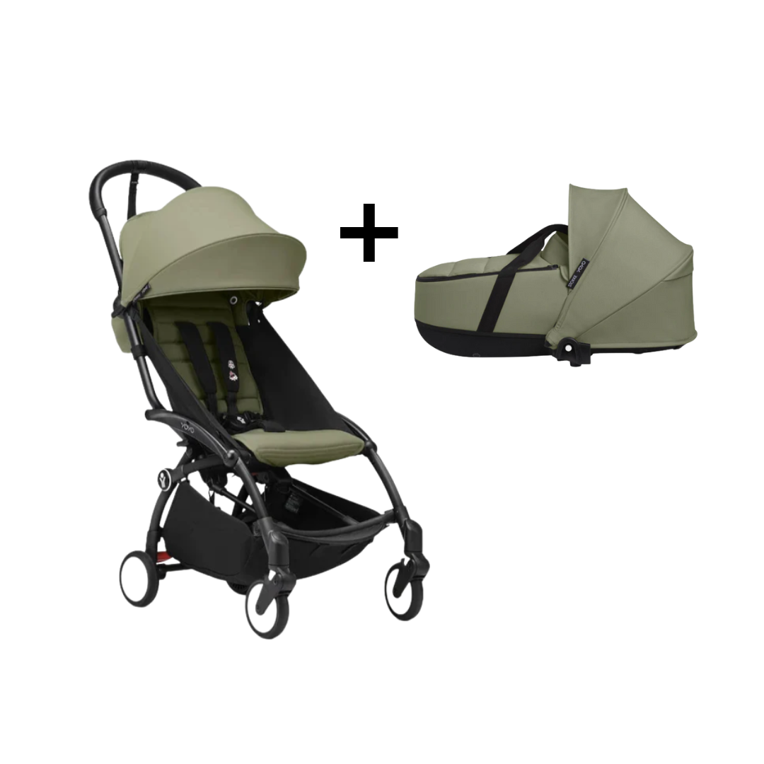 Combo Coche STOKKE™ YOYO³  6+ Negro/Olive+ MOISES