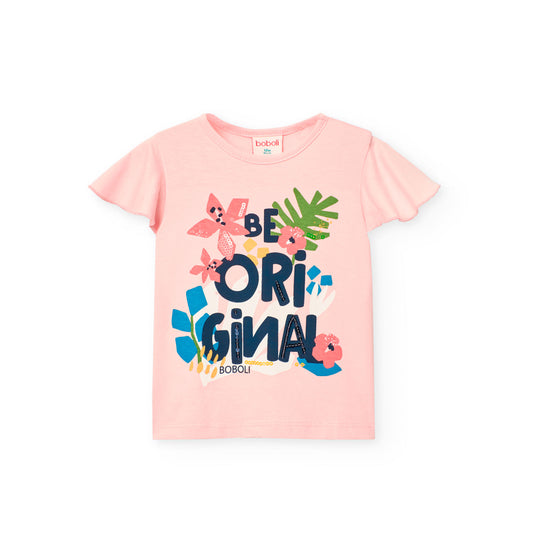 Camiseta MC Boboli Lovely Rosa