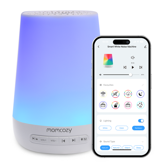 MONITOR DE SONIDO Y LÁMPARA INTELIGENTE PARA BEBÉS - RUIDO BLANCO