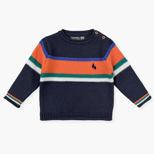 Sweater Losan Marino con Naranja