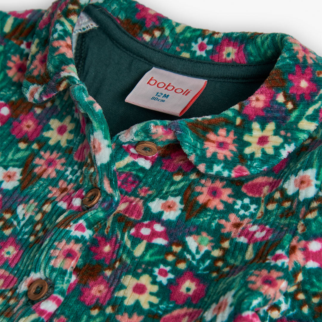 Vestido Pana Boboli Estampado Setas Verde