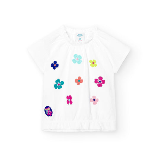 Camiseta Boboli Flores Relieve Pop