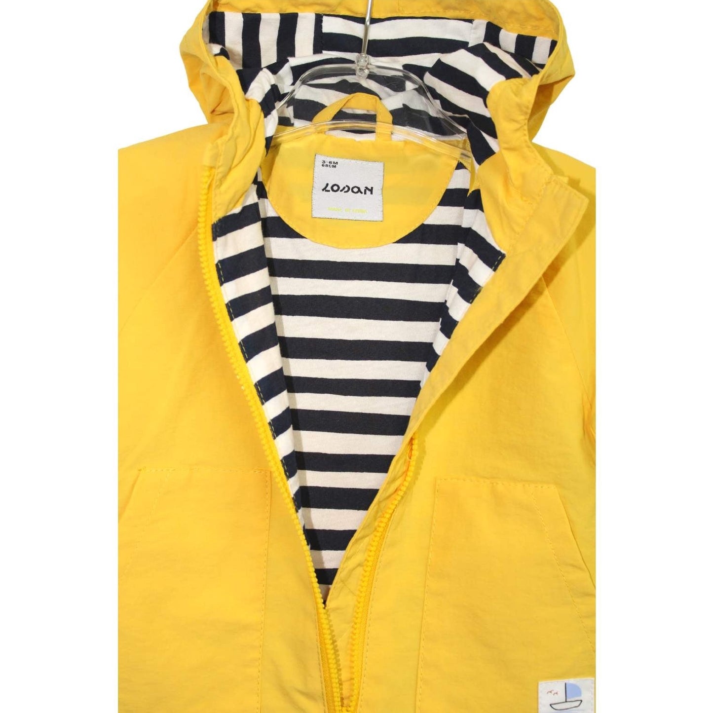 Chaqueta con Capucha Losan Amarillo y Rayas