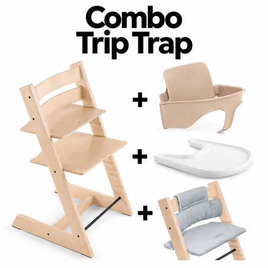 Combo Silla Stokke Tripp Trapp Natural + BabySet Natural V1 + Bandeja + Cojín (Copia)
