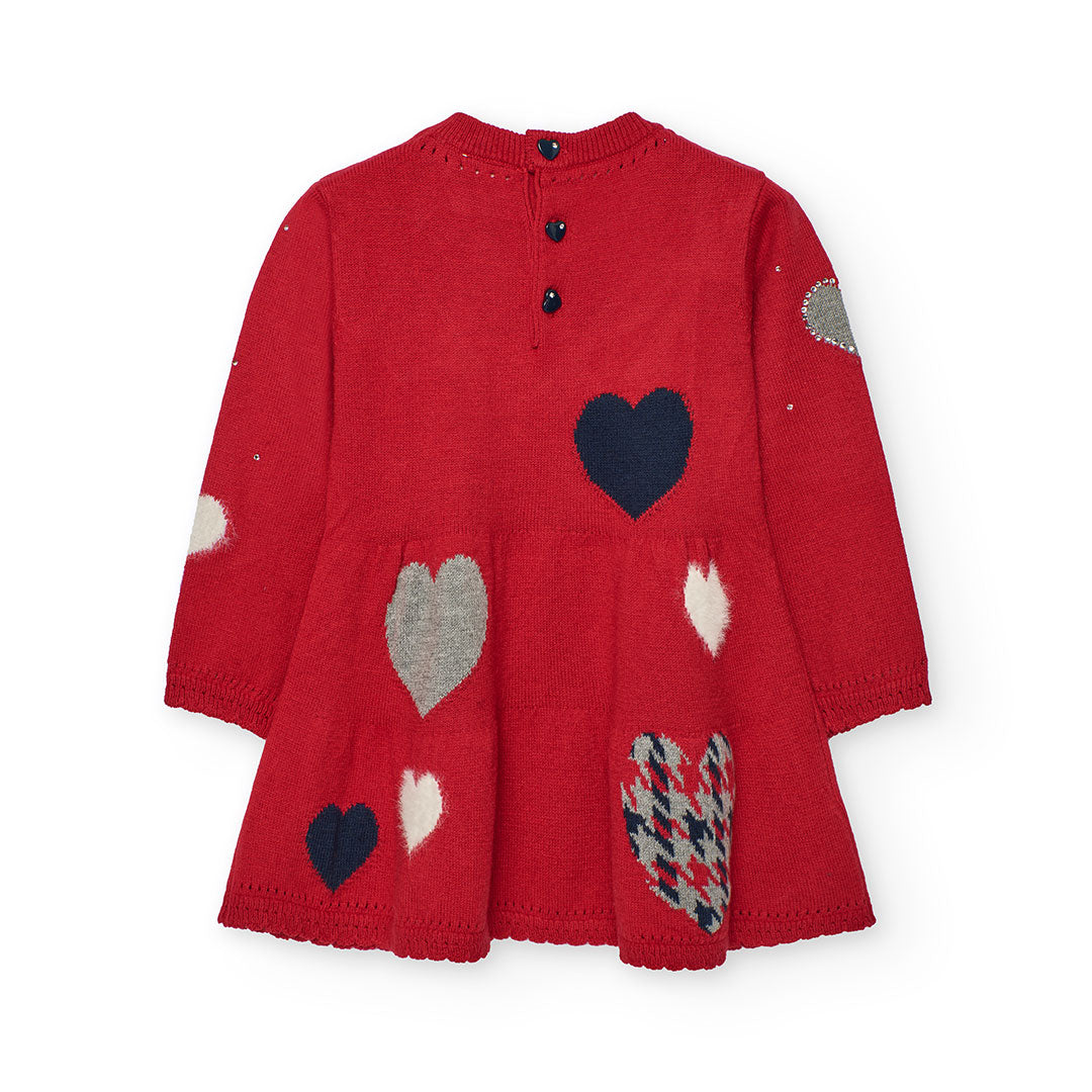 Vestido Tejido Corazon Rojo Boboli
