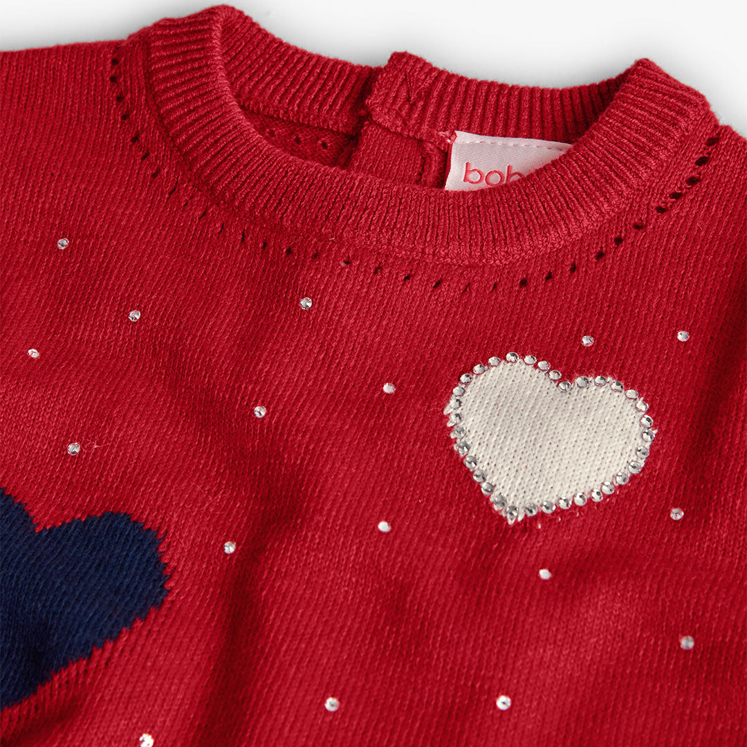 Vestido Tejido Corazon Rojo Boboli