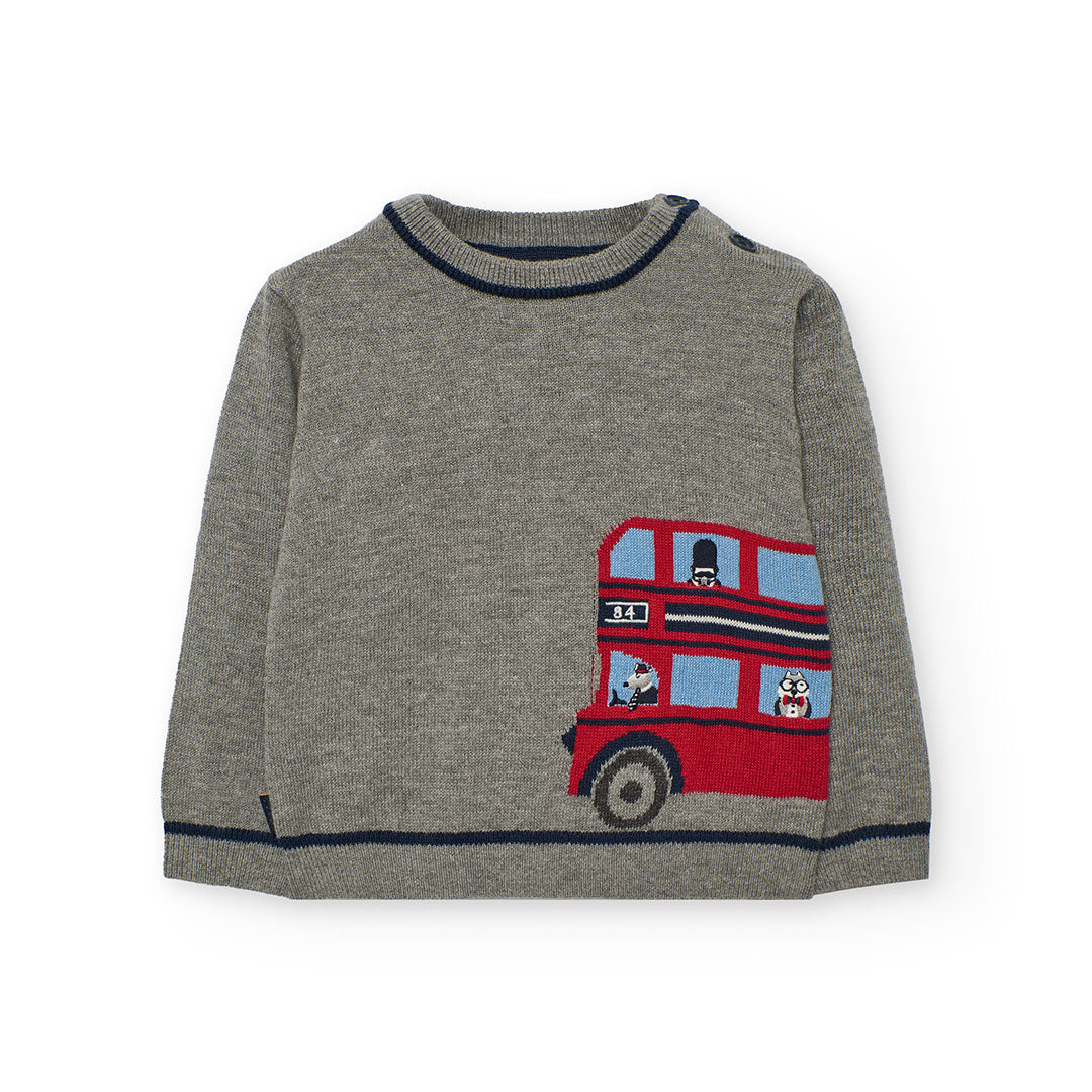 Sweater Boboli Carros Gris