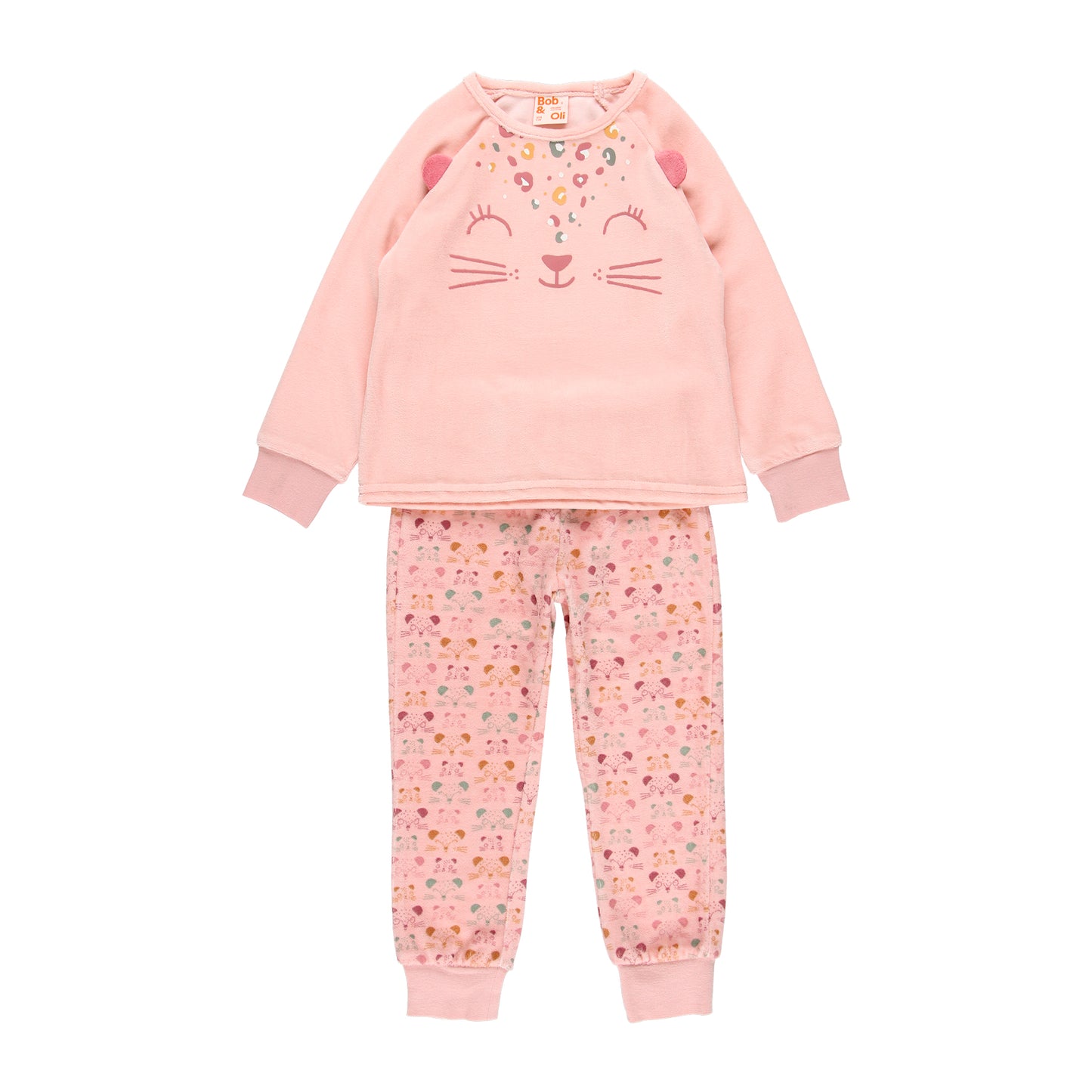 Pijama Terciopelo Boboli Gato Rosa