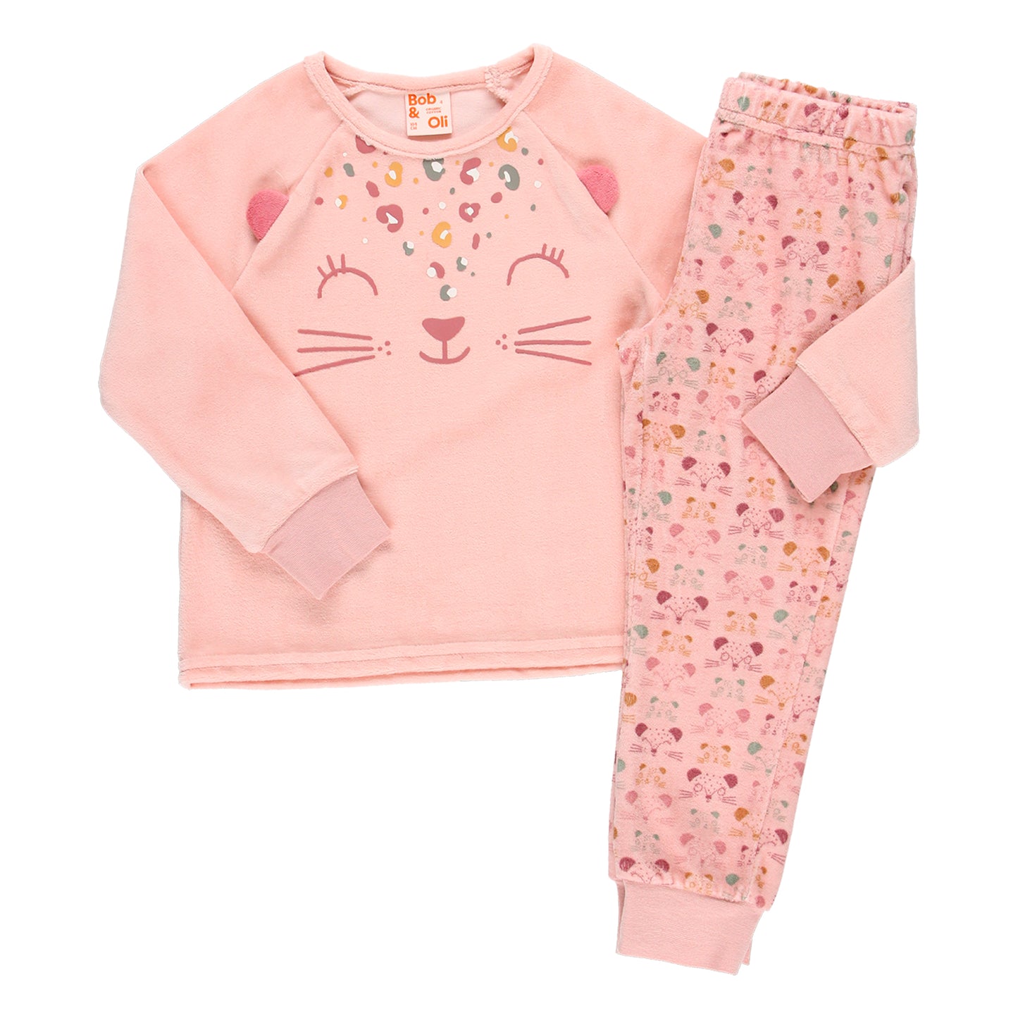 Pijama Terciopelo Boboli Gato Rosa