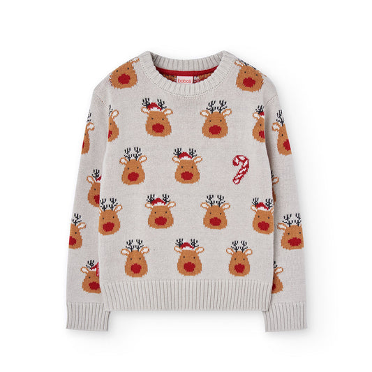 Sweater Boboli Navidad Reno Crudo