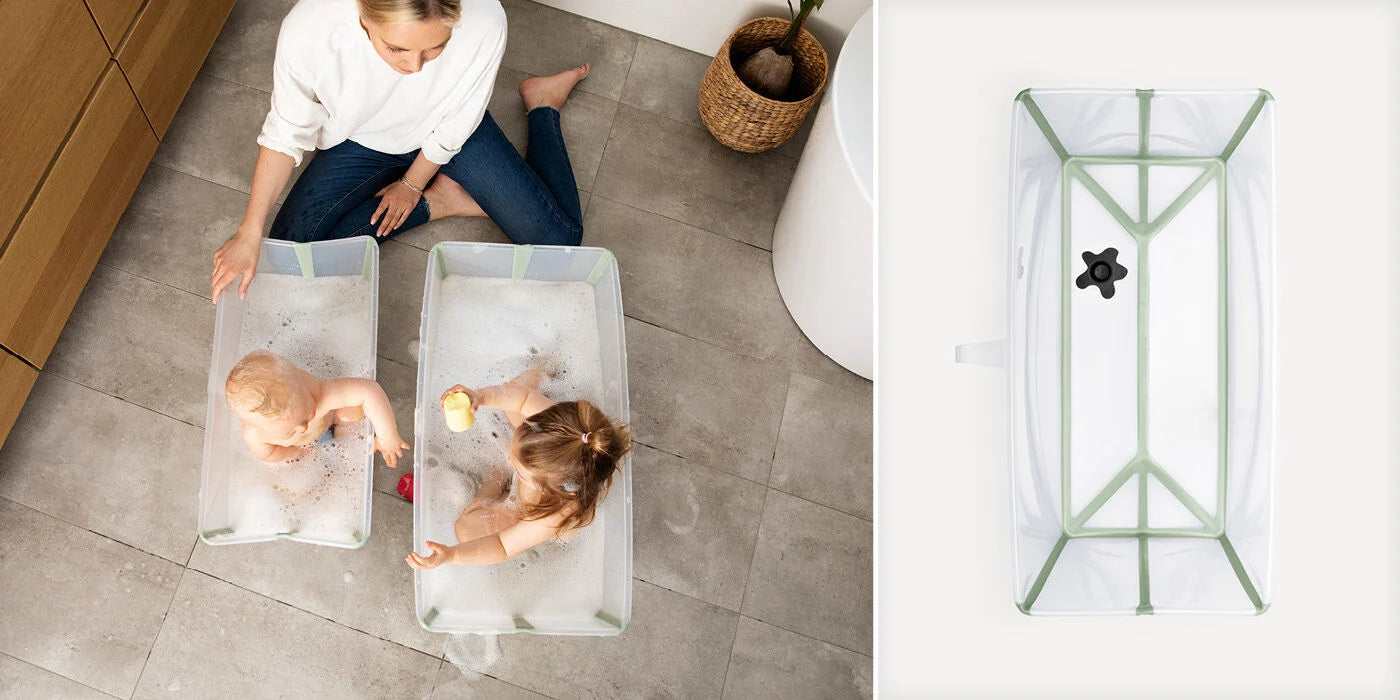 Combo Bañera Flexibath XL Stokke Blanca + Soporte