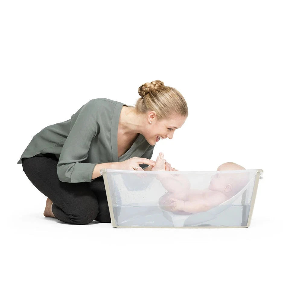 Combo Bañera Flexibath Stokke Transparente/Beige + Soporte