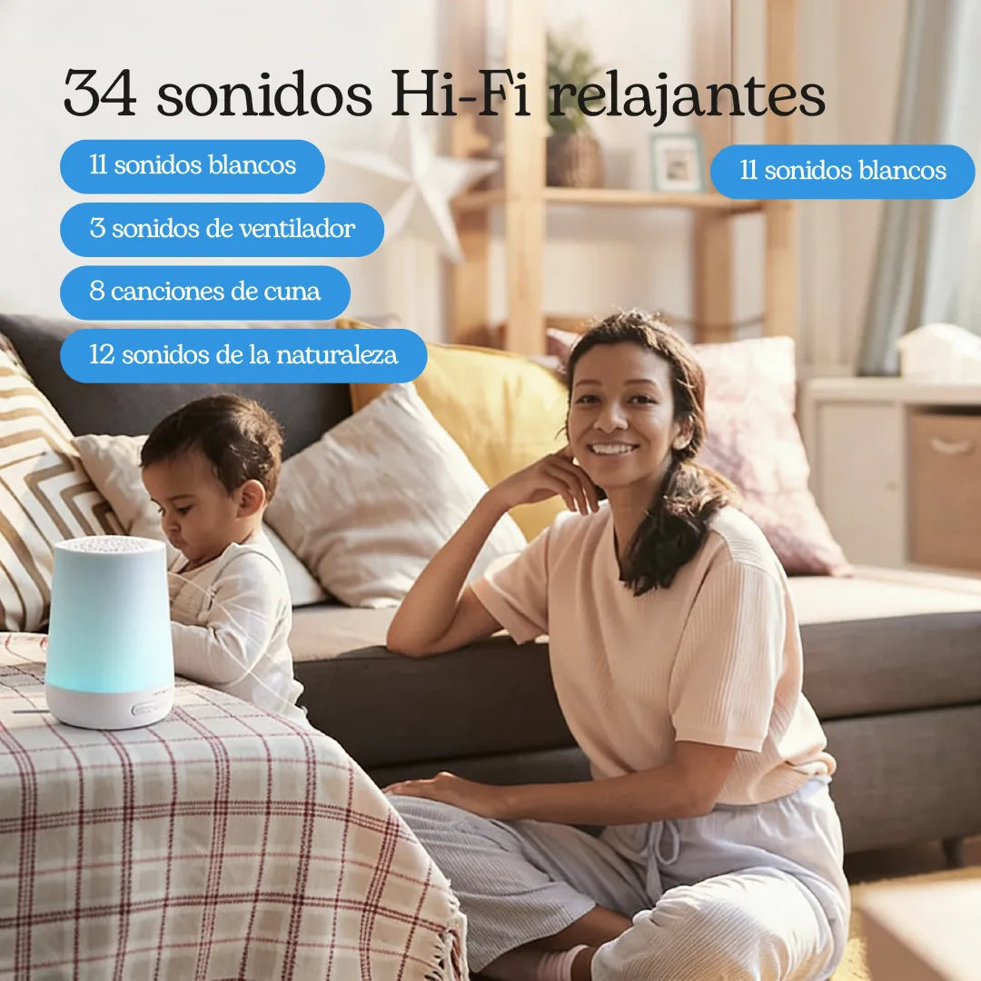 MONITOR DE SONIDO Y LÁMPARA INTELIGENTE PARA BEBÉS - RUIDO BLANCO