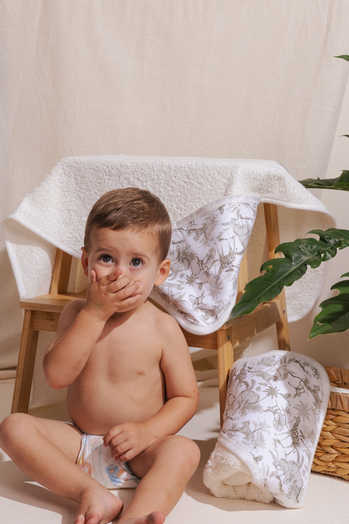 TOALLA CAPUCHA BEIGE SAFARI