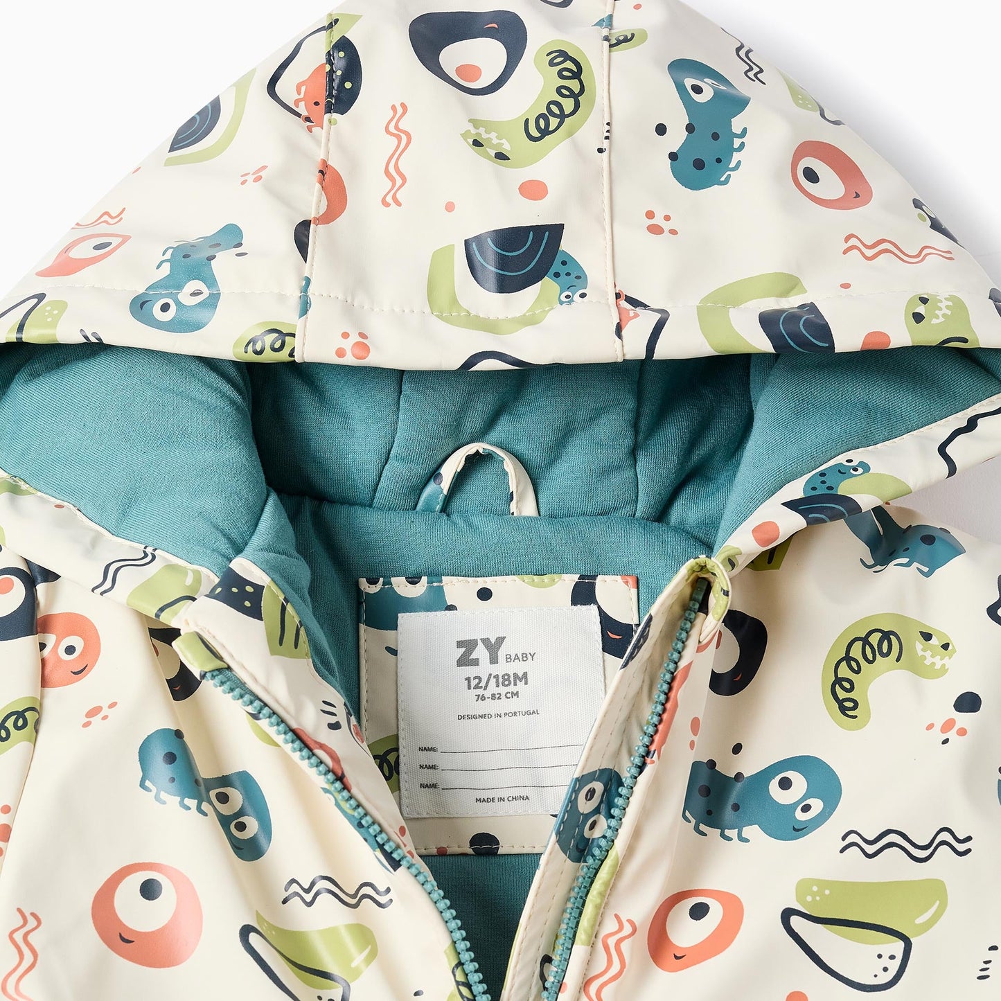Impermeable Estampado Zippy Blanco