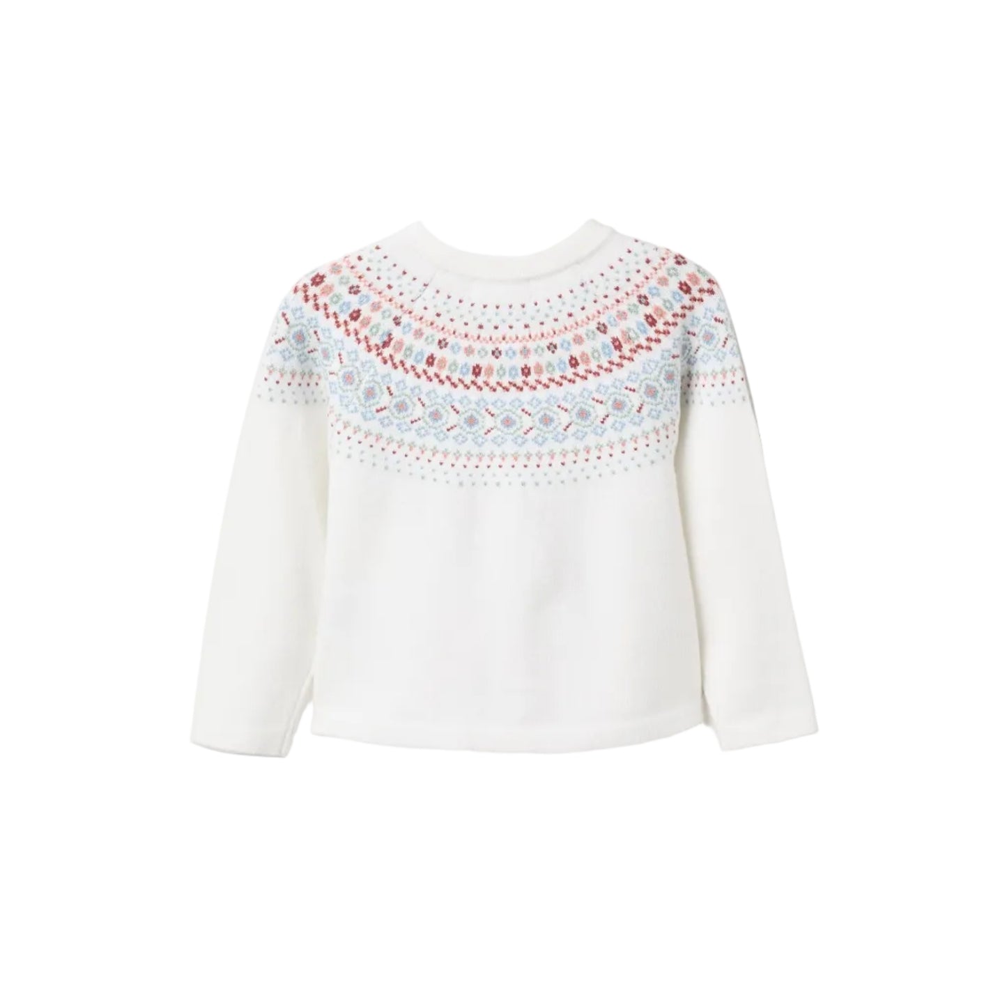 Sweater Zippy Tejido Con Jacquard Blanco