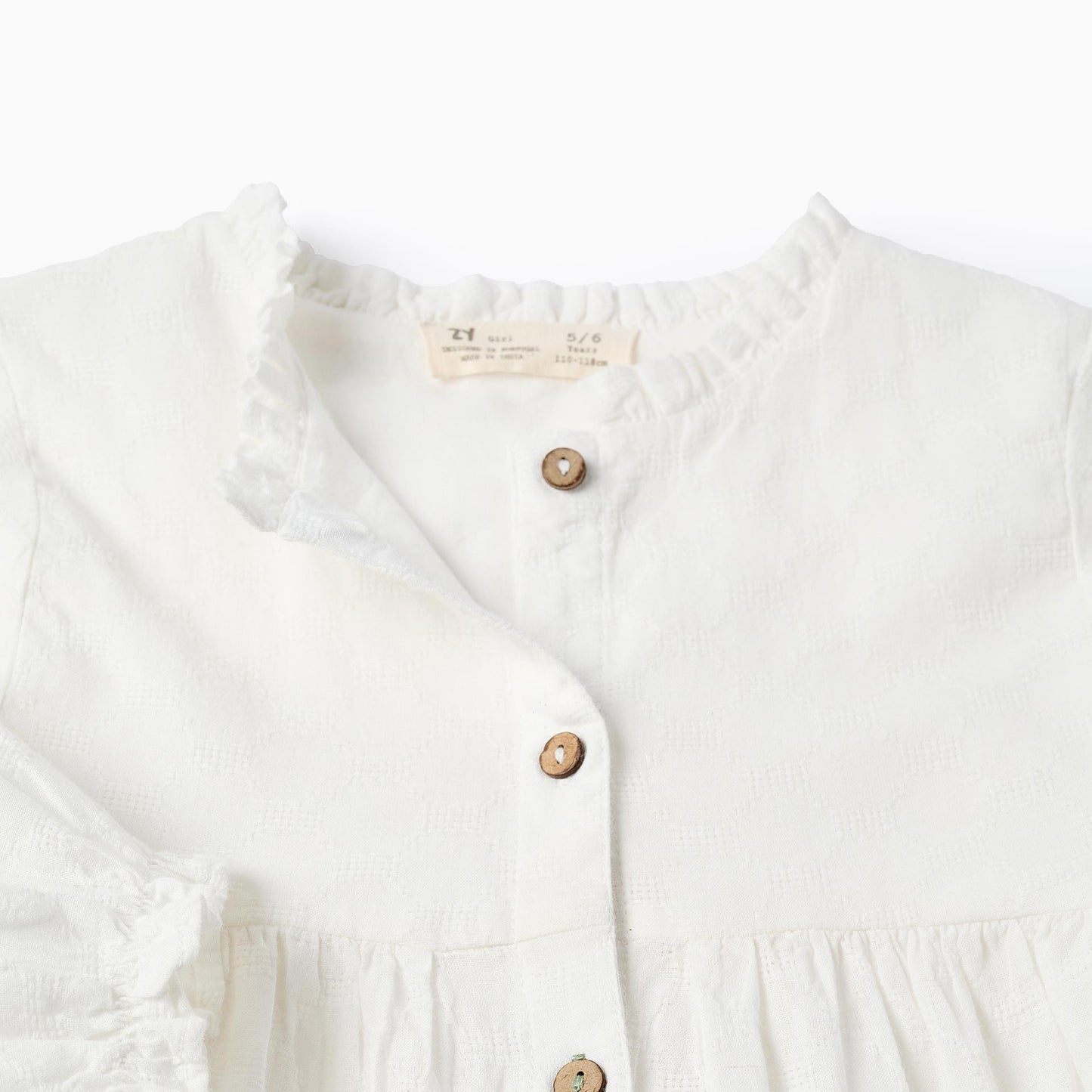 Blusa ML Zippy con Textura y Volantes Blanco