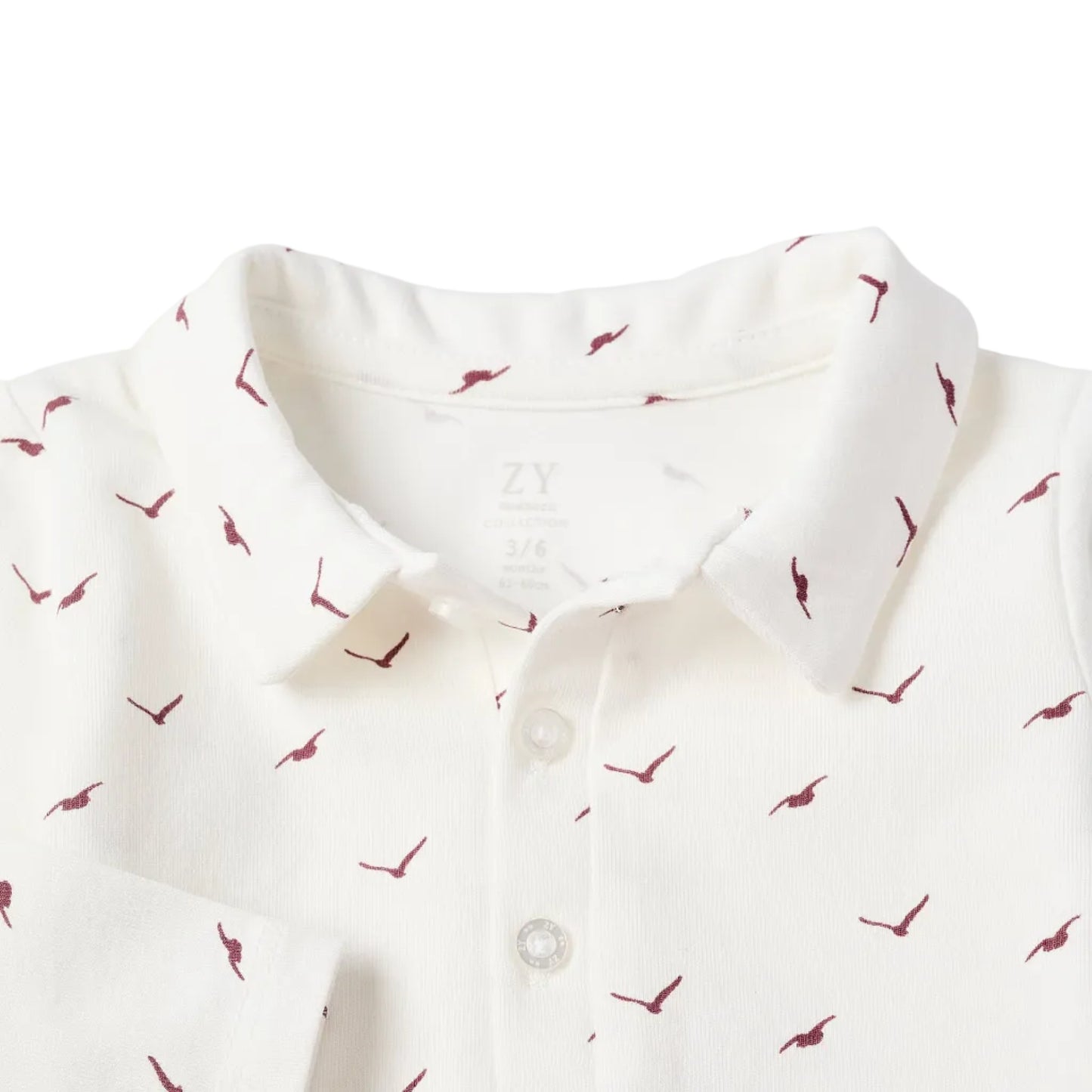 Body Zippy "Birds" Recién Nacido, Blanco
