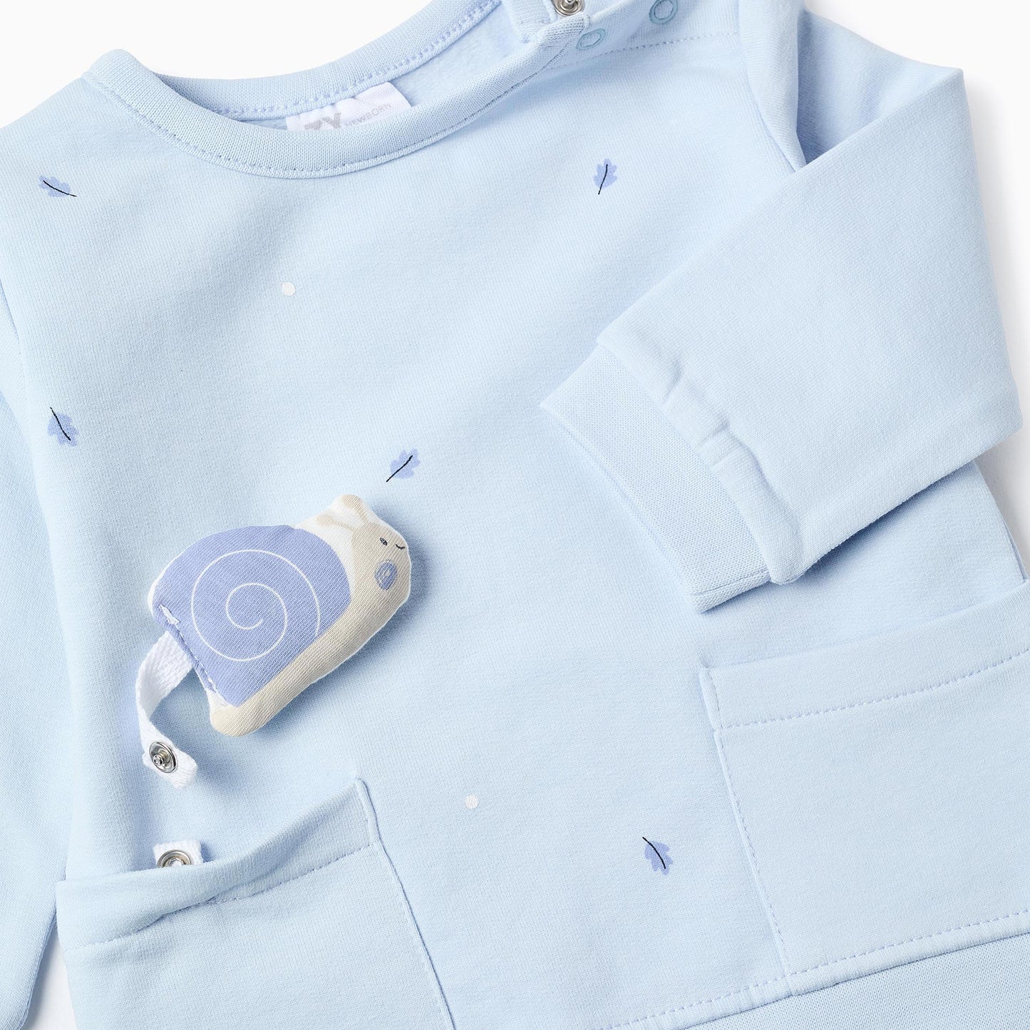 Conjunto Fleece Zippy Para Recién Nacido 'Caracol', Azul