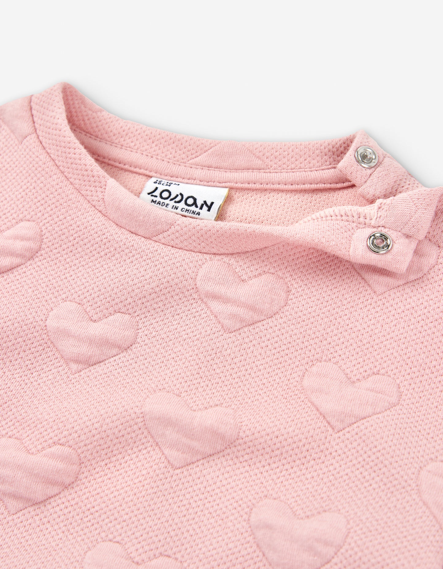 Buzo Losan Textura Corazones Rosa