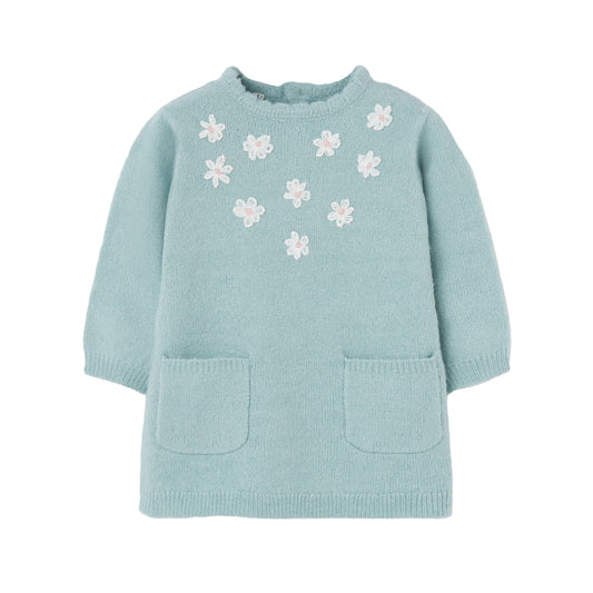 Vestido Tejido Boboli Flor Silvestre Verde