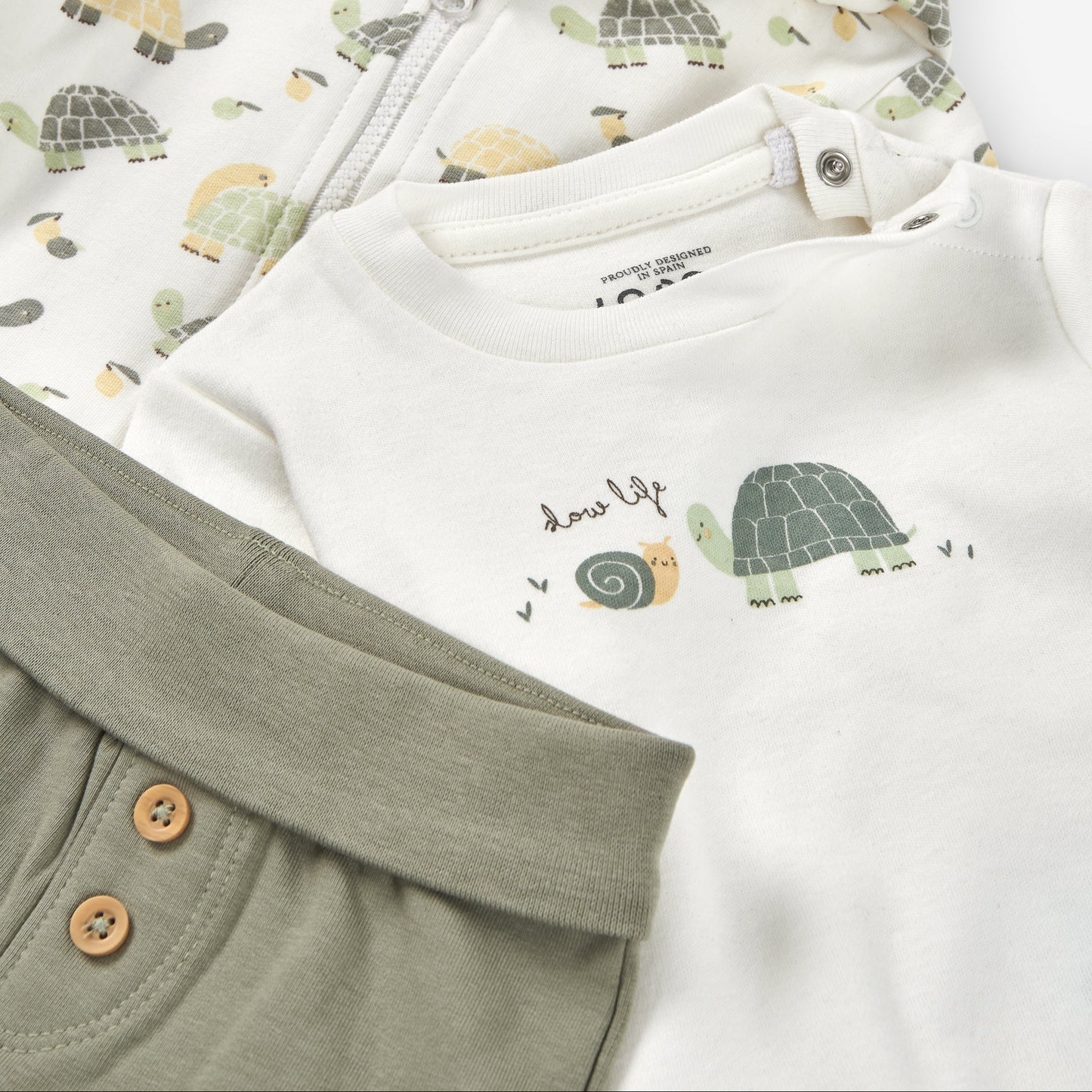 Kit primera Muda Losan Tortugas Gris Claro
