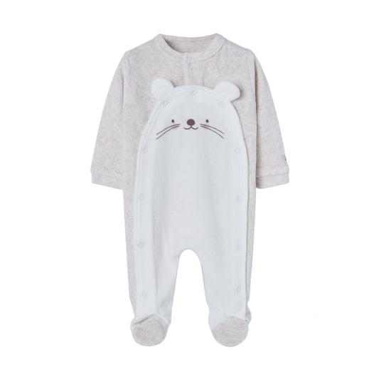 Pijama Tercipelo Losan Gatico Beige