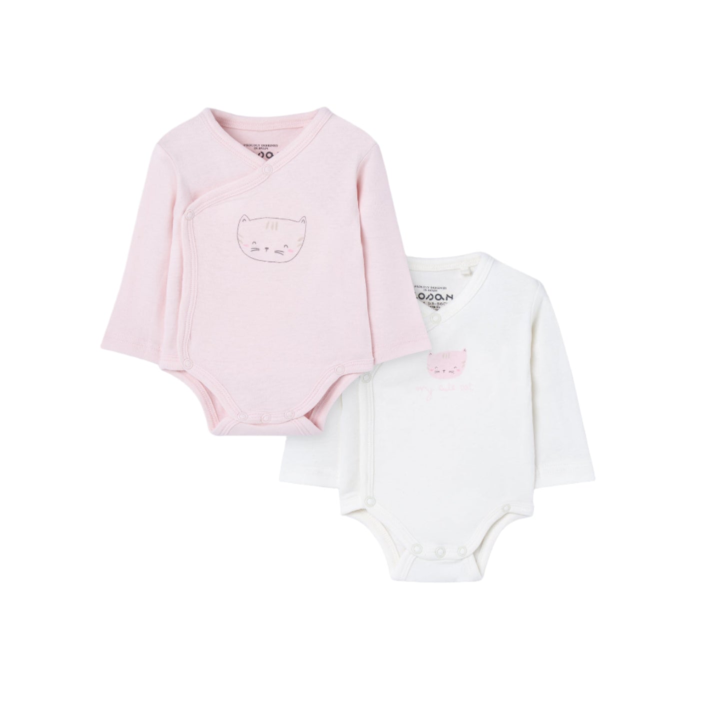 Set de Bodys ML Gaticos Rosa