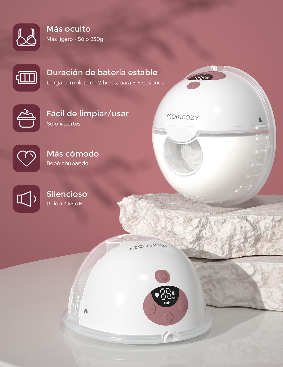 EXTRACTOR DE LECHE PORTATIL- DOBLE SUCCION - M5