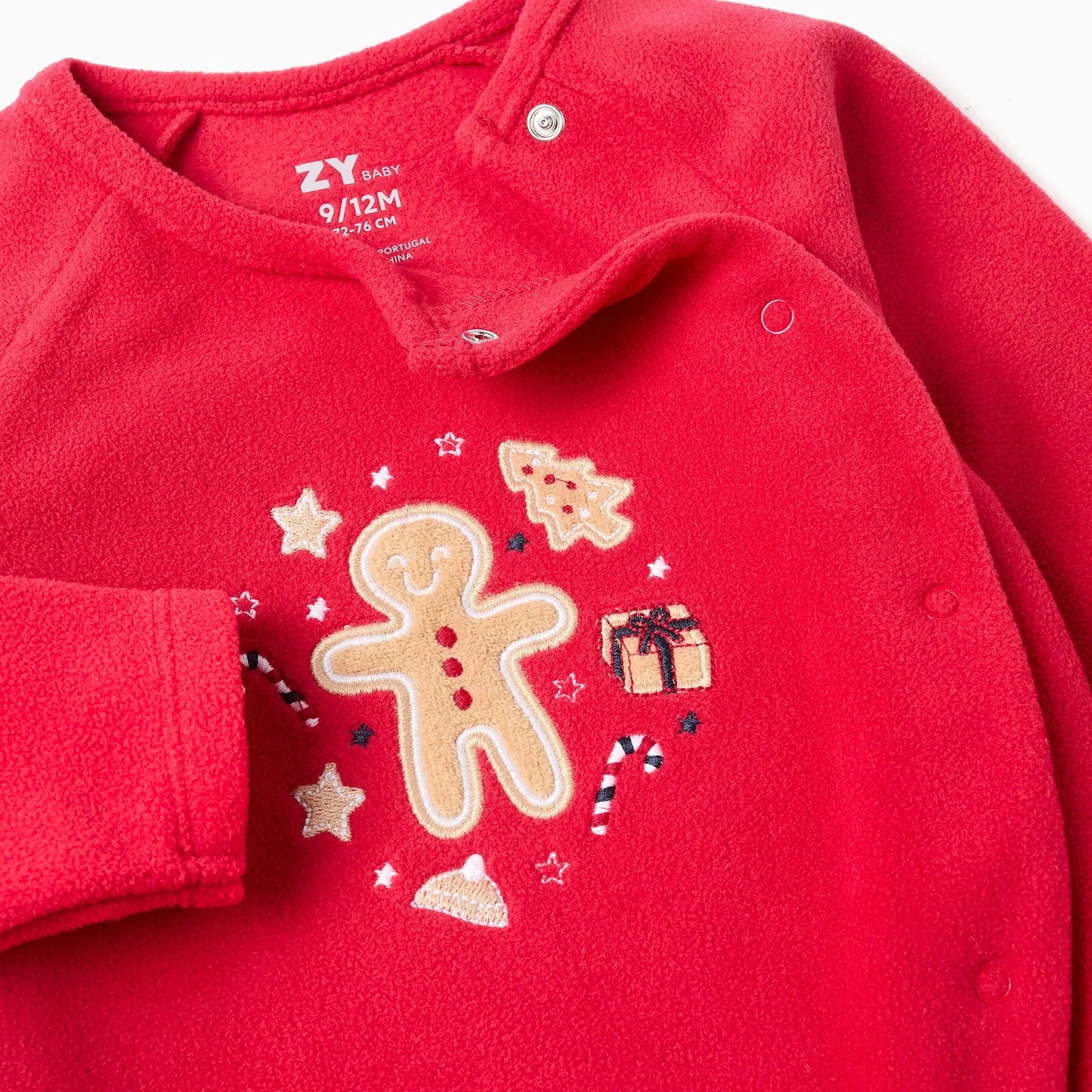 Pijama Zippy Bordados Navideños Rojo