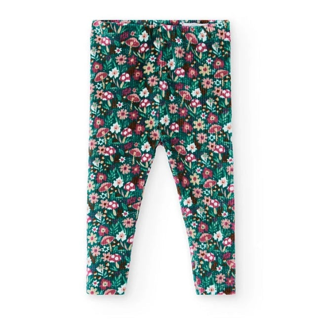 Leggins flores verde boboli
