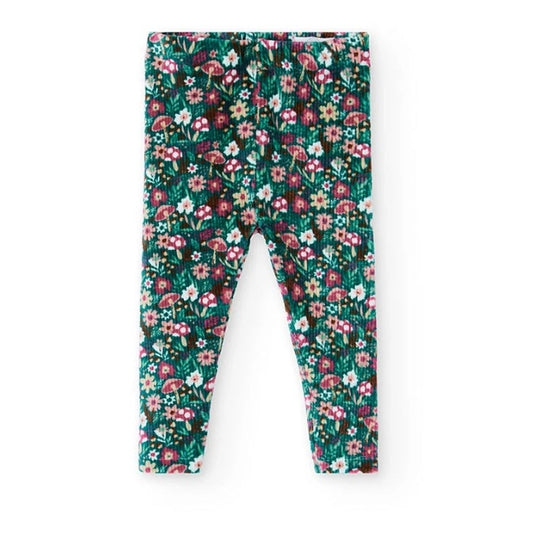 Leggins flores verde boboli