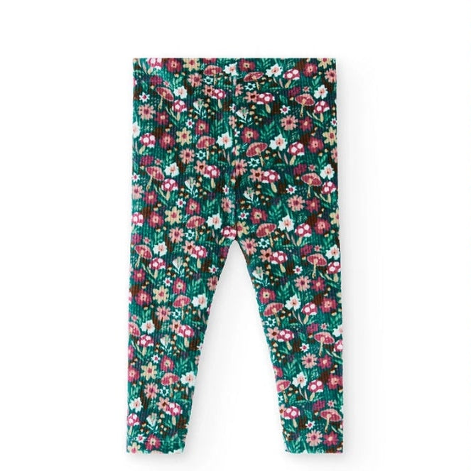 Leggins flores verde boboli