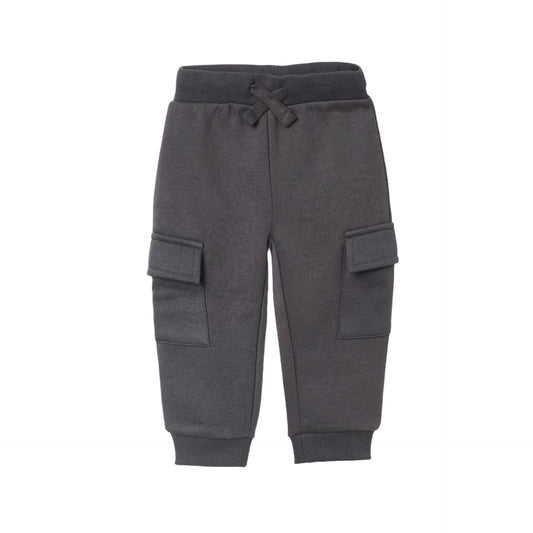 Pantalon Zippy con Bolsillos Gris Oscuro