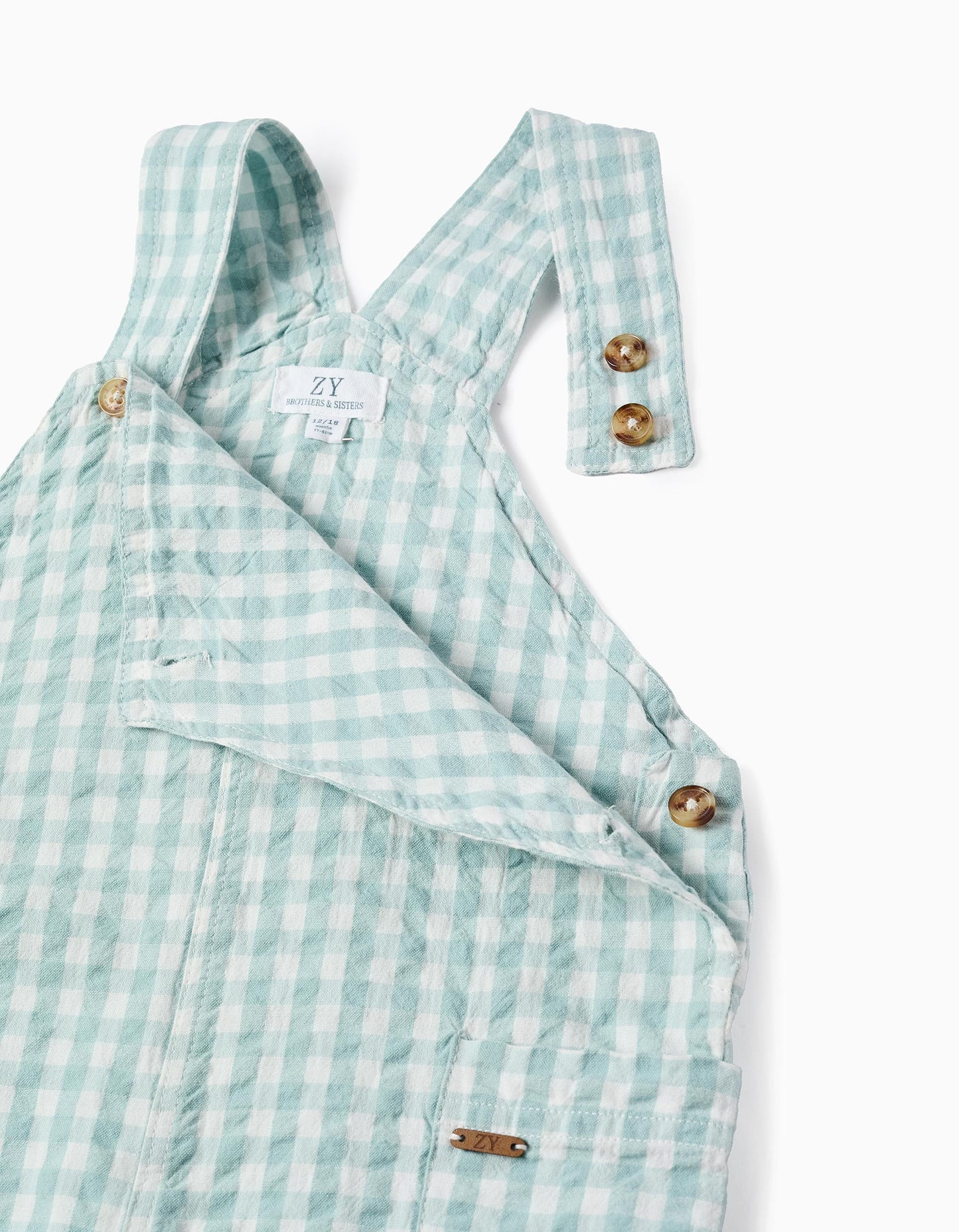 Overol Zippy Lovely Cuadros Verde Aguamarina