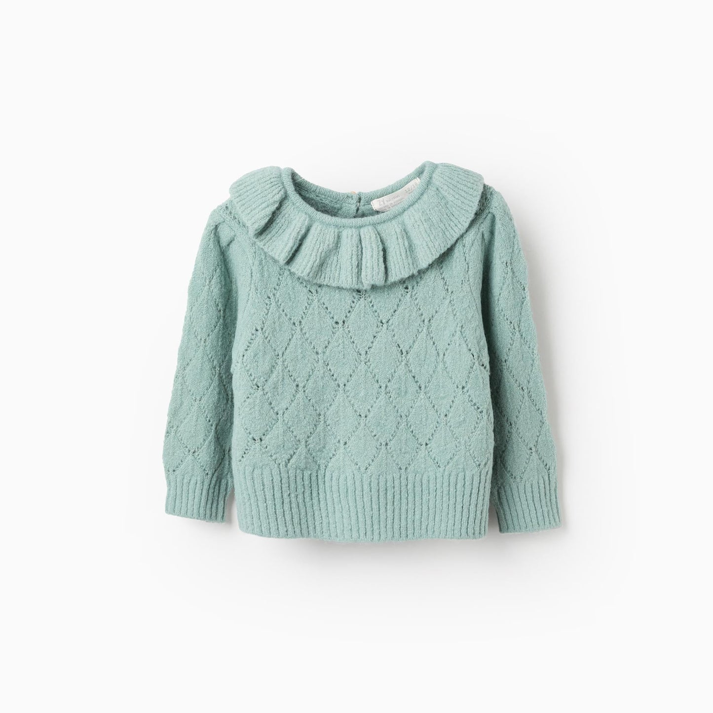 Sweater Tejido  Zippy Rombos Verde Claro