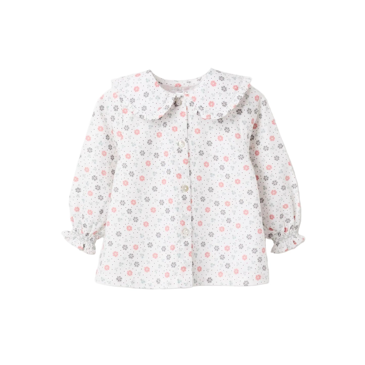 Camisa ML Zippy Estampado Flores Blanco