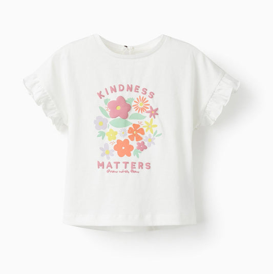 Camiseta Zippy Flores Crudo