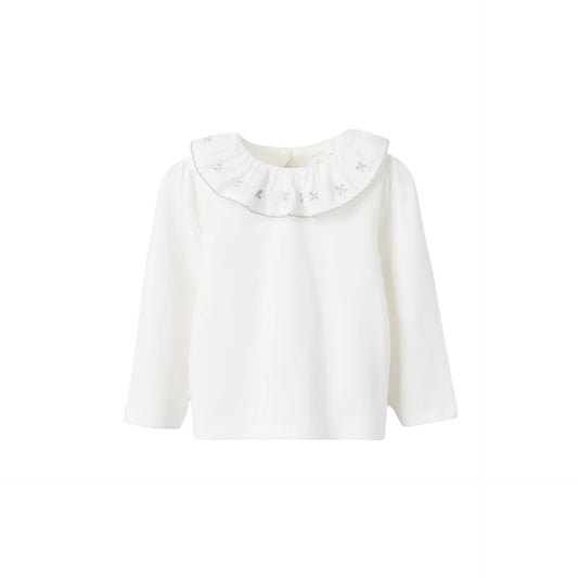 Camisa ML Zippy con Cintas Onduladas Blanco