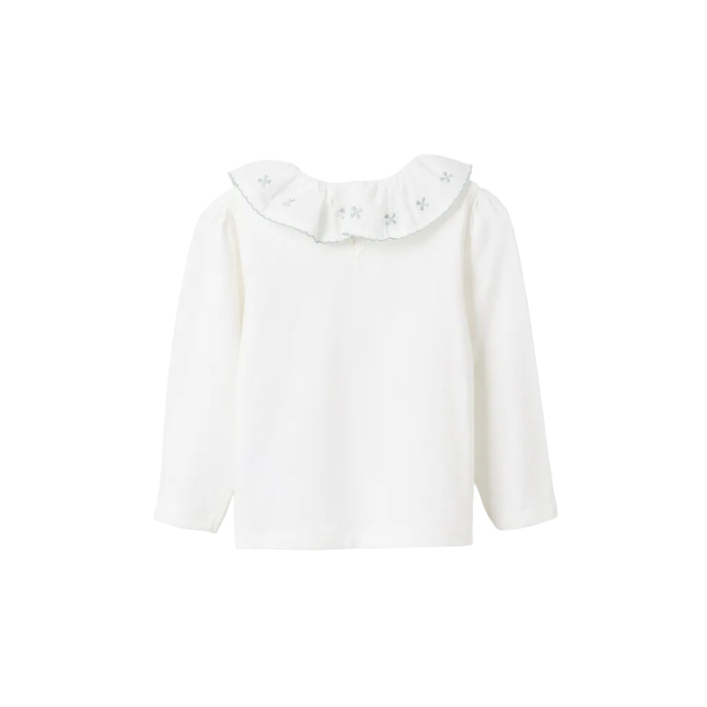 Blusa ML Zyppy Con Cuello de Volante Bordado Blanco