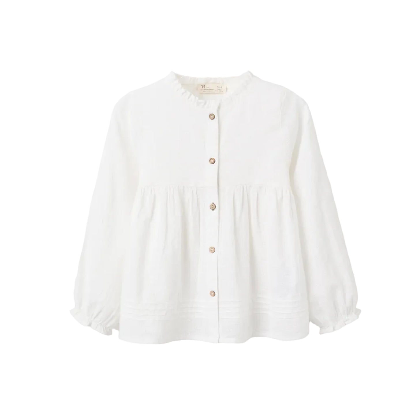 Blusa ML Zippy con Textura y Volantes Blanco