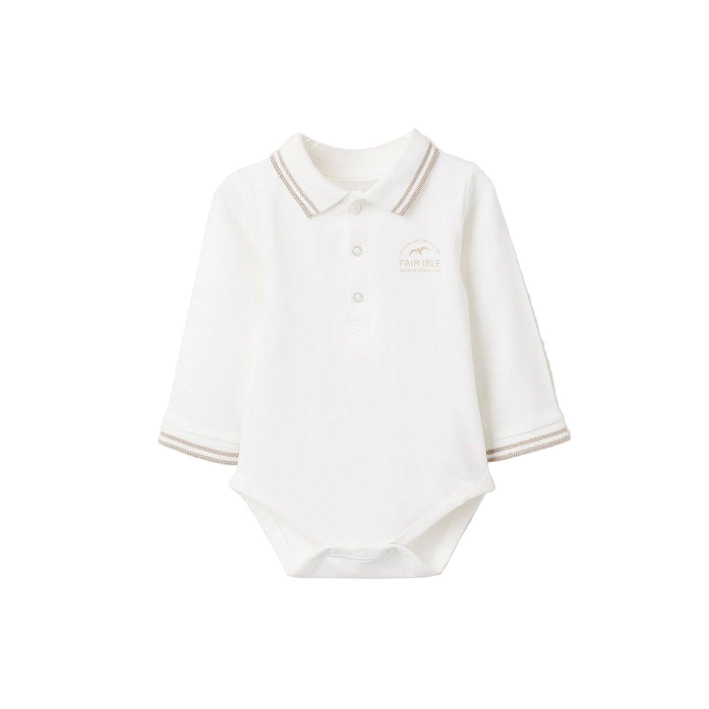 Body-Polo Zippy Para Recién Nacido 'Fair Isle',Blanco