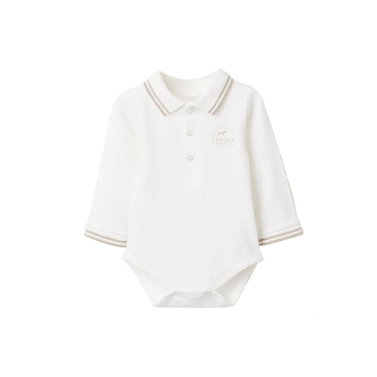 Body-Polo Zippy Para Recién Nacido 'Fair Isle',Blanco