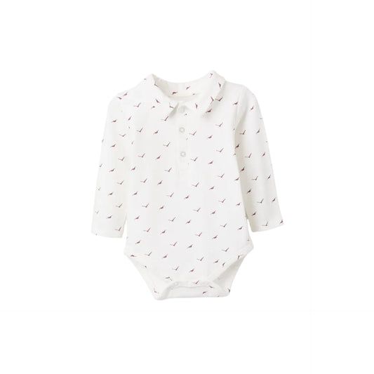 Body Zippy "Birds" Recién Nacido, Blanco