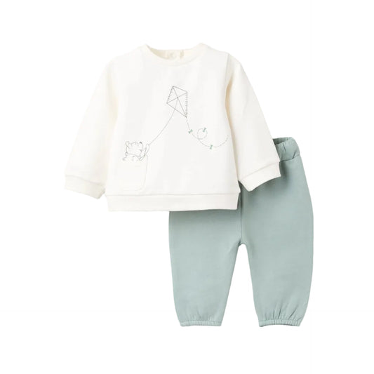 Conjunto Zippy Oso al Viento Blanco