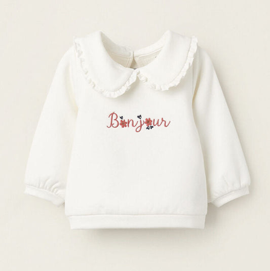 Buzo con cuello Zippy Blanco